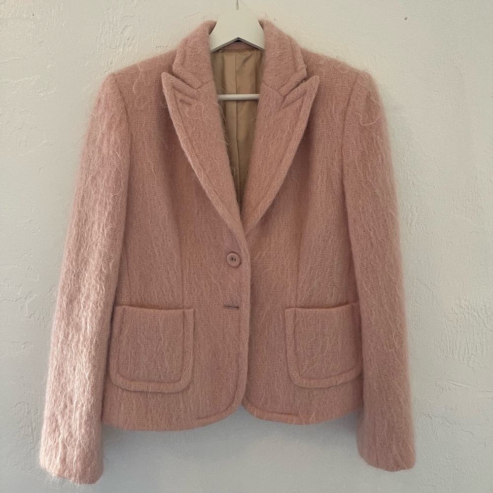 DAKS LONDON Pink/Dusty Pink Women's  Blazer Mohair Wool blend, size 10
